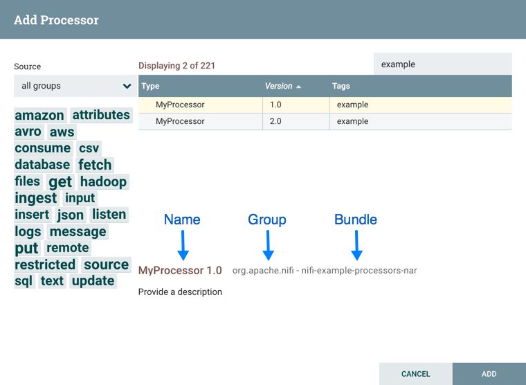 Add Processor Version Example