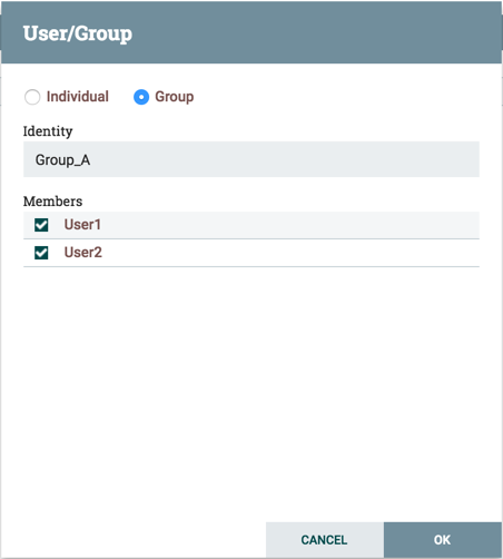 Group Creation Dialog