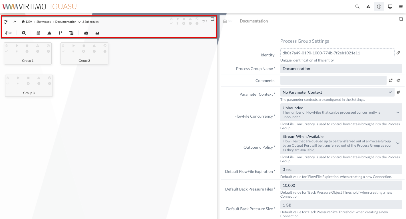 Diagramm-Toolbar